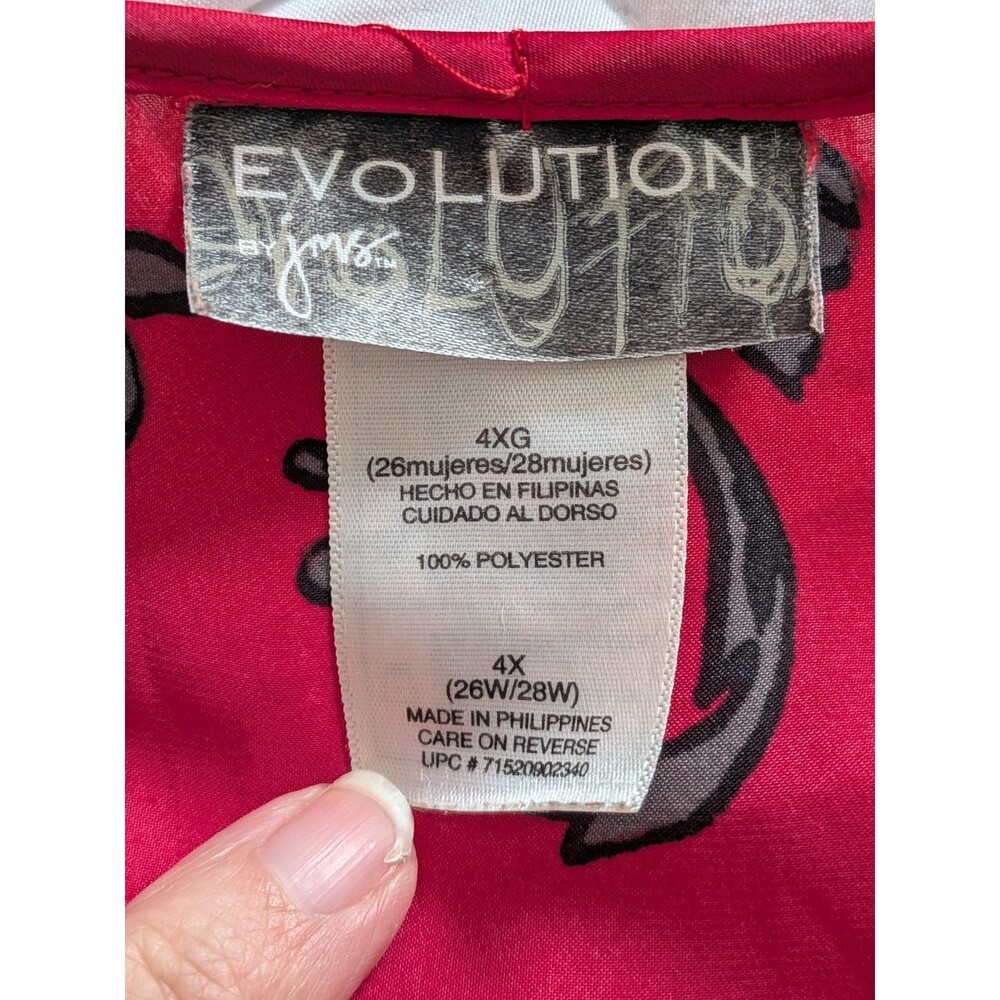 Whimsigoth Blouse in Vibrant Pink, Rose Red, Black and Gray - Picture 3 of 13